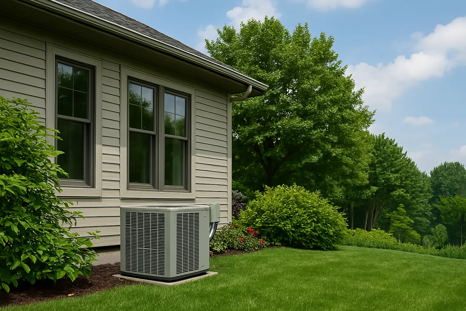 Air conditioning unit outside a home